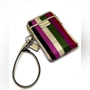 COACH💥RARE~SOLD OUT💥Legacy Stripe NS Universal Case Wristlet